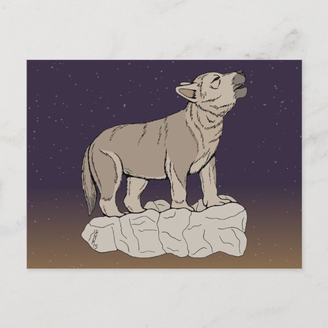 Cartão Postal Wolf Pup Howling (Frente)