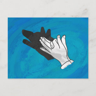 Cartão Postal Wolf Shadow em Azul