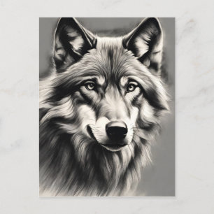 Cartão Postal Wolf Sketch