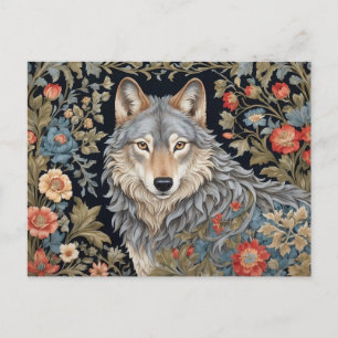 Cartão Postal Wolf William Morris, Cinza Noble, Inspirado