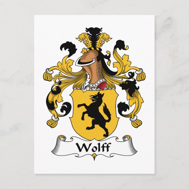 Cartão Postal Wolff Family Crest (Frente)