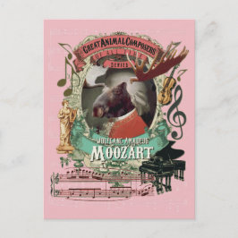 Cartão Postal Wolfgang Amadeus Moozart Moose Compositor Animal