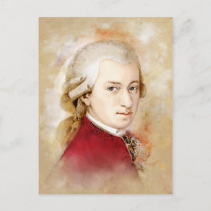 Cartão Postal Wolfgang Amadeus Mozart im Aquarell Stil