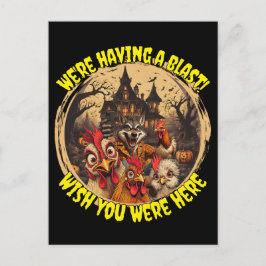 Cartão Postal "Wolfman Manor Selfie" Cheesy Chicken