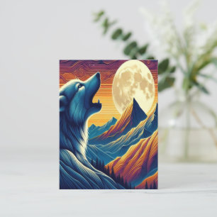 Cartão Postal Wolfs Moonlit Howl