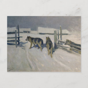 Cartão Postal Wolfs, Winter Night, c.1910