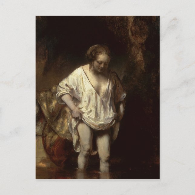 Cartão Postal Woman Bathing in a Stream, 1654 (Frente)