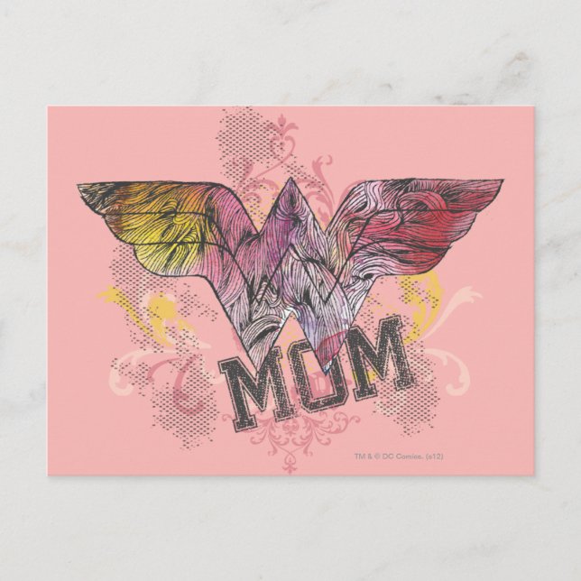 Cartão Postal Wonder Mom Mixed Media (Frente)