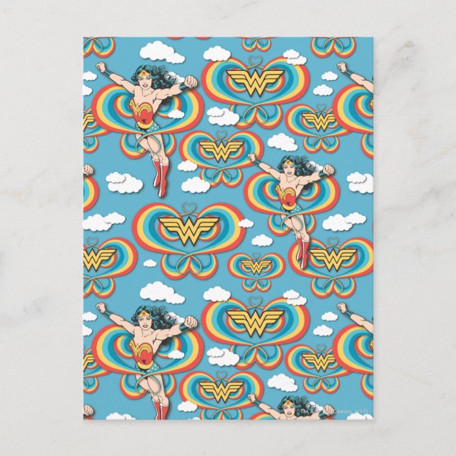 Cartão Postal Wonder Woman Flying High Pattern (Frente)
