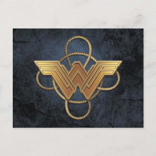 Cartão Postal Wonder Woman Gold Symbol Over Lasso (Frente)
