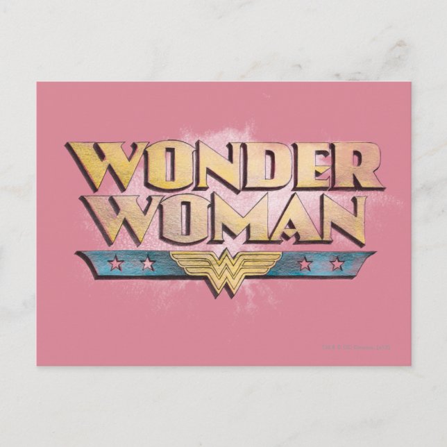 Cartão Postal Wonder Woman Pencil Logo (Frente)