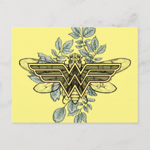 Cartão Postal Wonder Woman Queen Bee Logo