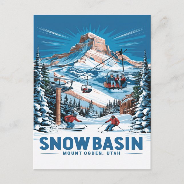 Cartão Postal Wonderland de inverno na Bacia de Neve (Frente)