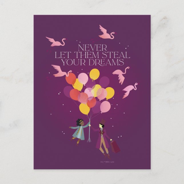 Cartão Postal Wonka "Nunca Deixe que Roubem seus Sonhos" (Frente)