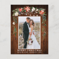 Wood Floral de inverno com Aquarela no Natal