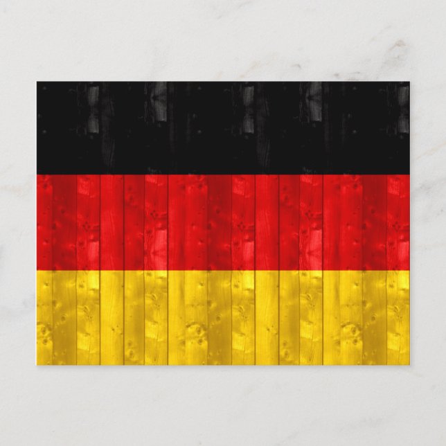 Cartão Postal Wooden German Flag (Frente)