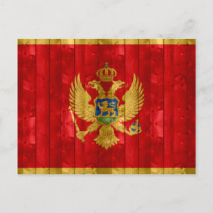 Cartão Postal Wooden Montenegro Flag