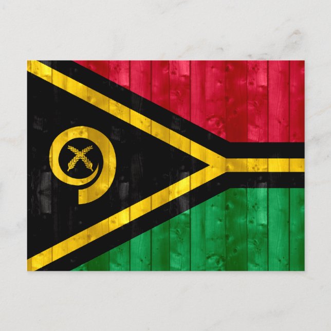 Cartão Postal Wooden Vanuatan Flag (Frente)