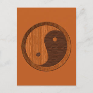 Cartão Postal Wooden Yin Yang