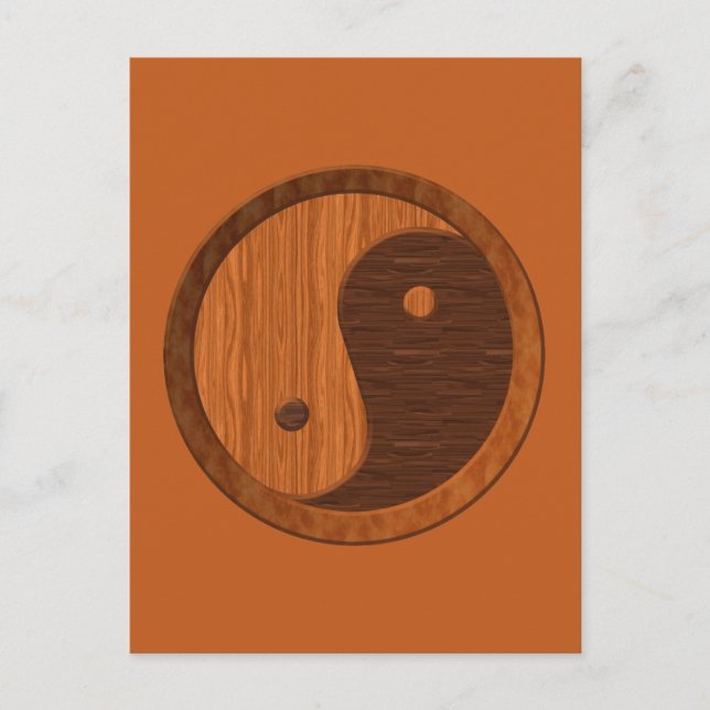 Cartão Postal Wooden Yin Yang (Frente)
