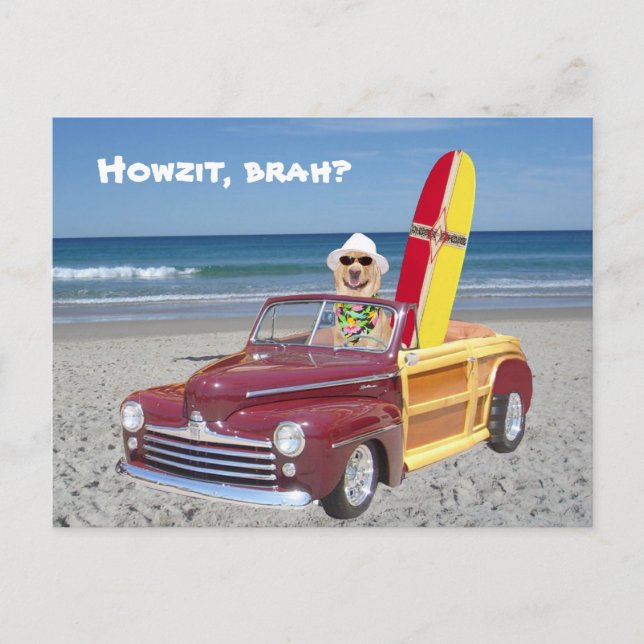 Cartão Postal Woodie Amarelo Condutor de Laboratórios (Frente)