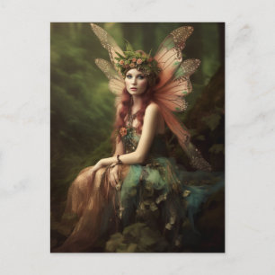 Cartão Postal Woodland Fairy Fantasy Art