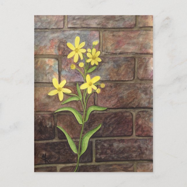 Cartão Postal Woodland Sunflower Painting (Frente)