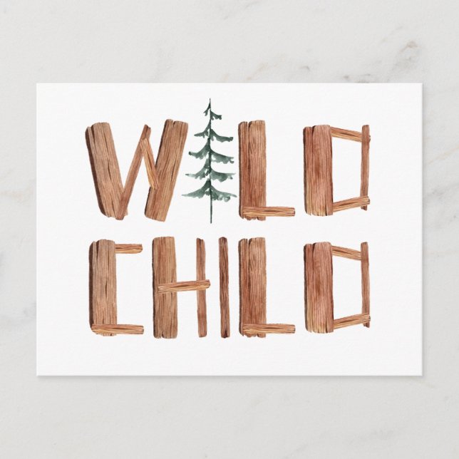 Cartão Postal Woodland Wild Child (Frente)