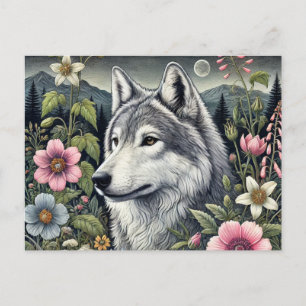 Cartão postal Woodland Wolf   Majesttic Forest Wol