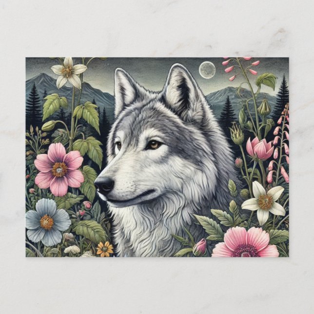 Cartão postal Woodland Wolf | Majesttic Forest Wol (Frente)
