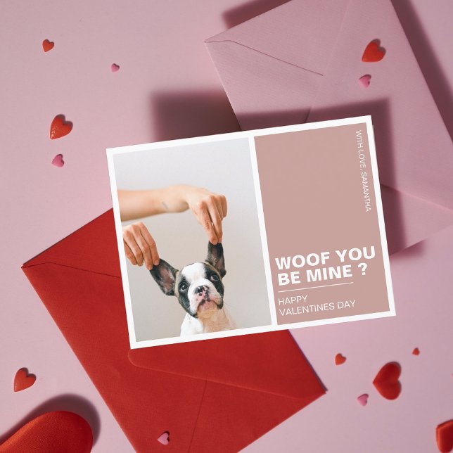 Cartão Postal Woof You Be Mine | Valentines Dog  (Criador carregado)