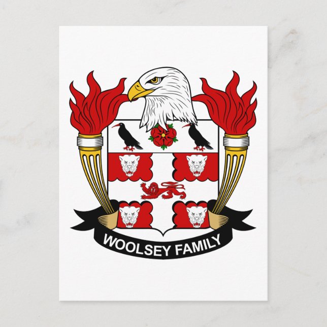 Cartão Postal Woolsey Family Crest (Frente)
