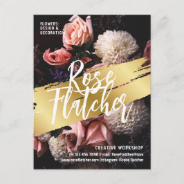 Cartão Postal Workshop de Flor Dourado