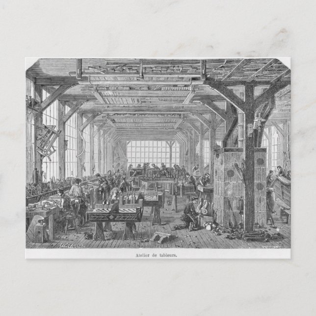 Cartão Postal Workshop de pianos Pleyel (Frente)