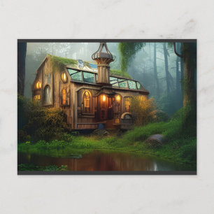 Cartão Postal Workshop sobre o rio Steampunk