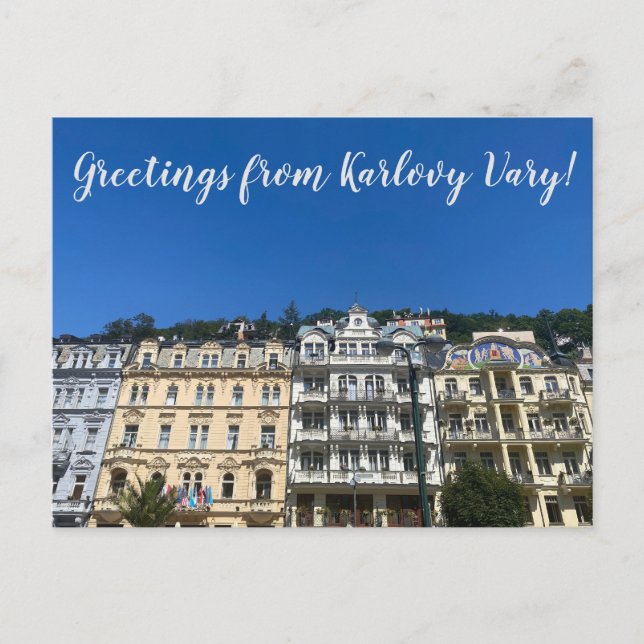 Cartão Postal World2Celebrate: Saudações de Karlovy Vary! (Frente)