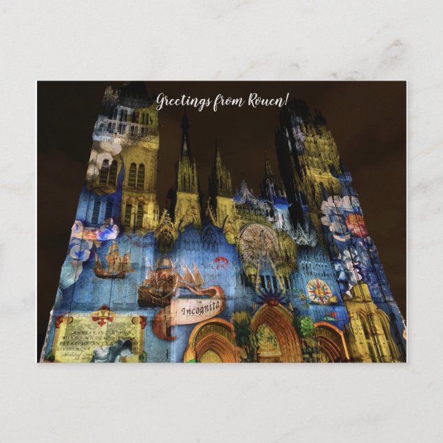 Cartão Postal World2Celebrate: Saudações de Rouen! (Frente)