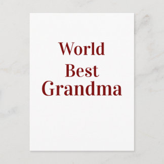 Cartão Postal World best Grandma grandmother grandparents pink n