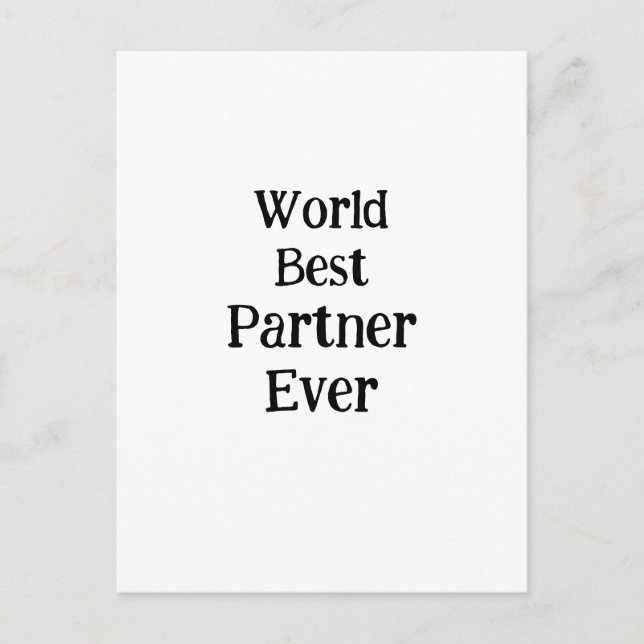 Cartão Postal World best partner ever valentine's day lover gf  (Frente)