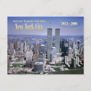 Cartão Postal World Trade Center e NYC skyline