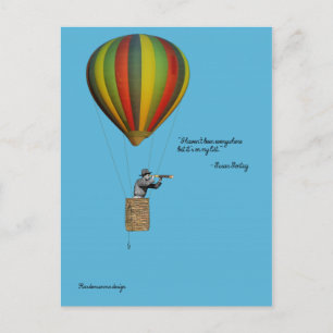 Cartão Postal World traveler card with hot air balloon