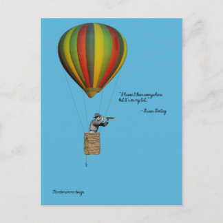 Cartão Postal World traveler card with hot air balloon