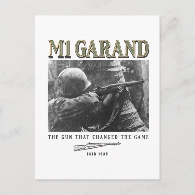Cartão Postal World War 2 Weapon M1 Garand Rifle (Frente)