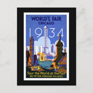 Cartão Postal "World's Fair, Chicago 1934" Vintage