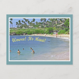 Cartão postal/ "WOWEE! É ÁRVORES MAUI!/BEACH&PALM