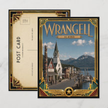 Wrangell Alasca Arte Deco Vintage Idade Dourada