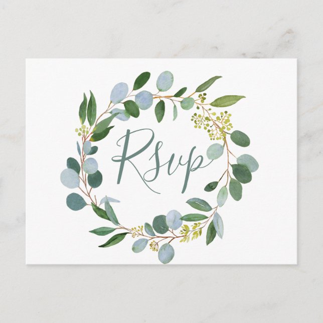 Cartão Postal Wreath Wreath RSVP (Frente)