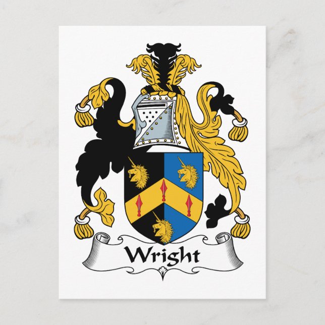 Cartão Postal Wright Family Crest (Frente)