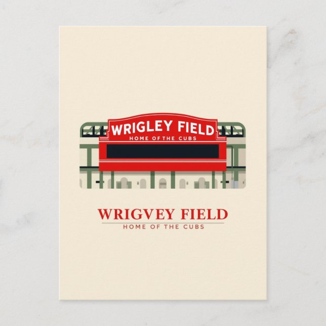Cartão Postal Wrigley Field: Home of the Cubs (Frente)