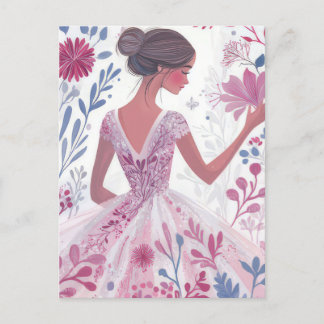 Cartão Postal Wunderschöne Aquarell Ballerina im Tutu 